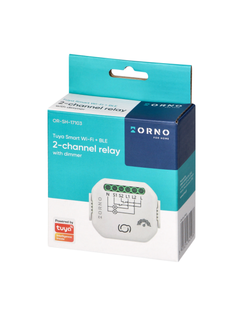 ORNO TUYA PRZEKAŹNIK DOPUSZKOWY 2 KANAŁY ZE ŚCIEMNIACZEM SMART WI-FI+BLE