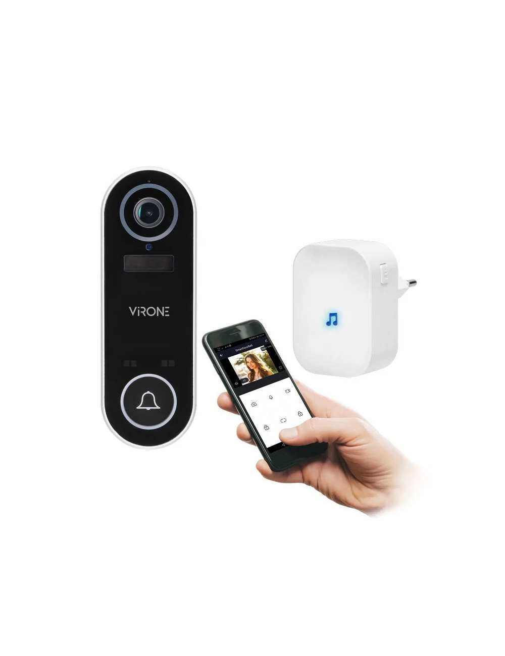 ORNO TUYA DZWONEK BEZPRZEWODOWY VIDEO IP65 + ODBIORNIK SIECIOWY WI-FI