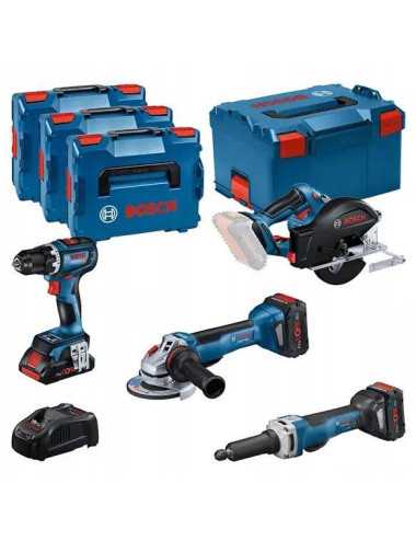 BOSCH ZESTAW ELEKTRONARZĘDZI COMBO 18V (GSR 18V-90C +GWS 18V-15 PSC +GKM 18V-50 +GGS 18V-23 PLC) 1xPC4,0Ah 2xPC5,5Ah