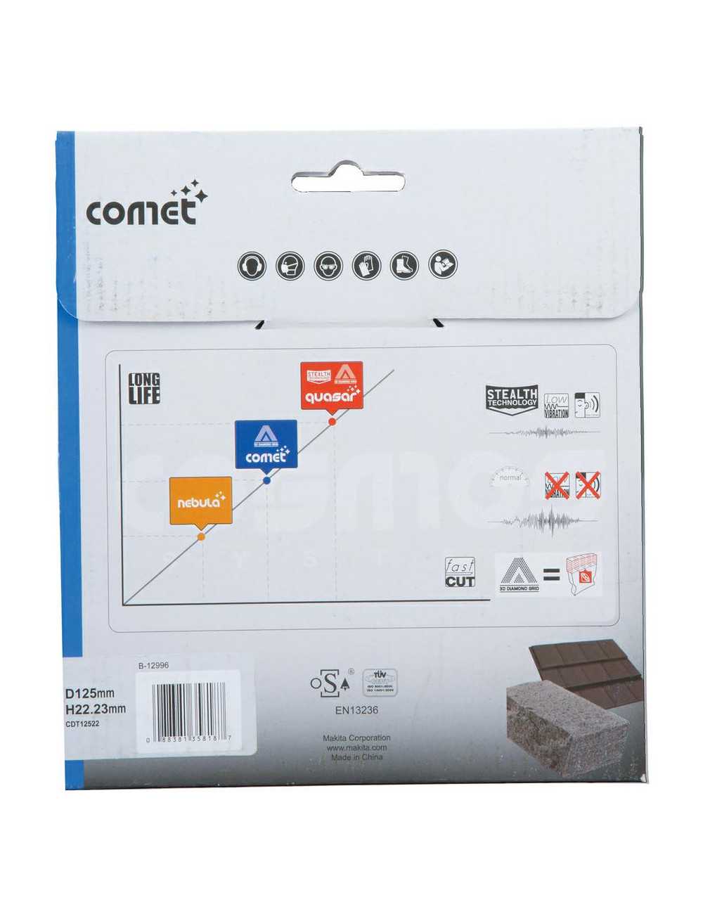 MAKITA TARCZA DIAMENTOWA 125x22,23mm PEŁNA(SUCHO MOKRO) BETON, CEGŁA, PŁYTKI