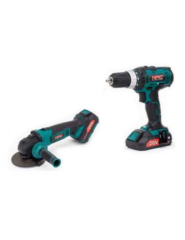 NAC ZESTAW 20V WIERTARKO-WKRĘTARKA + SZLIFIERKA KĄTOWA 125mm 1x2,0Ah + 1x4,0Ah TORBA
