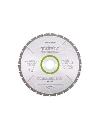 METABO PIŁA TARCZOWA HW CT 216x30x28z  CORDLESS CUT WOOD PROFESSIONAL