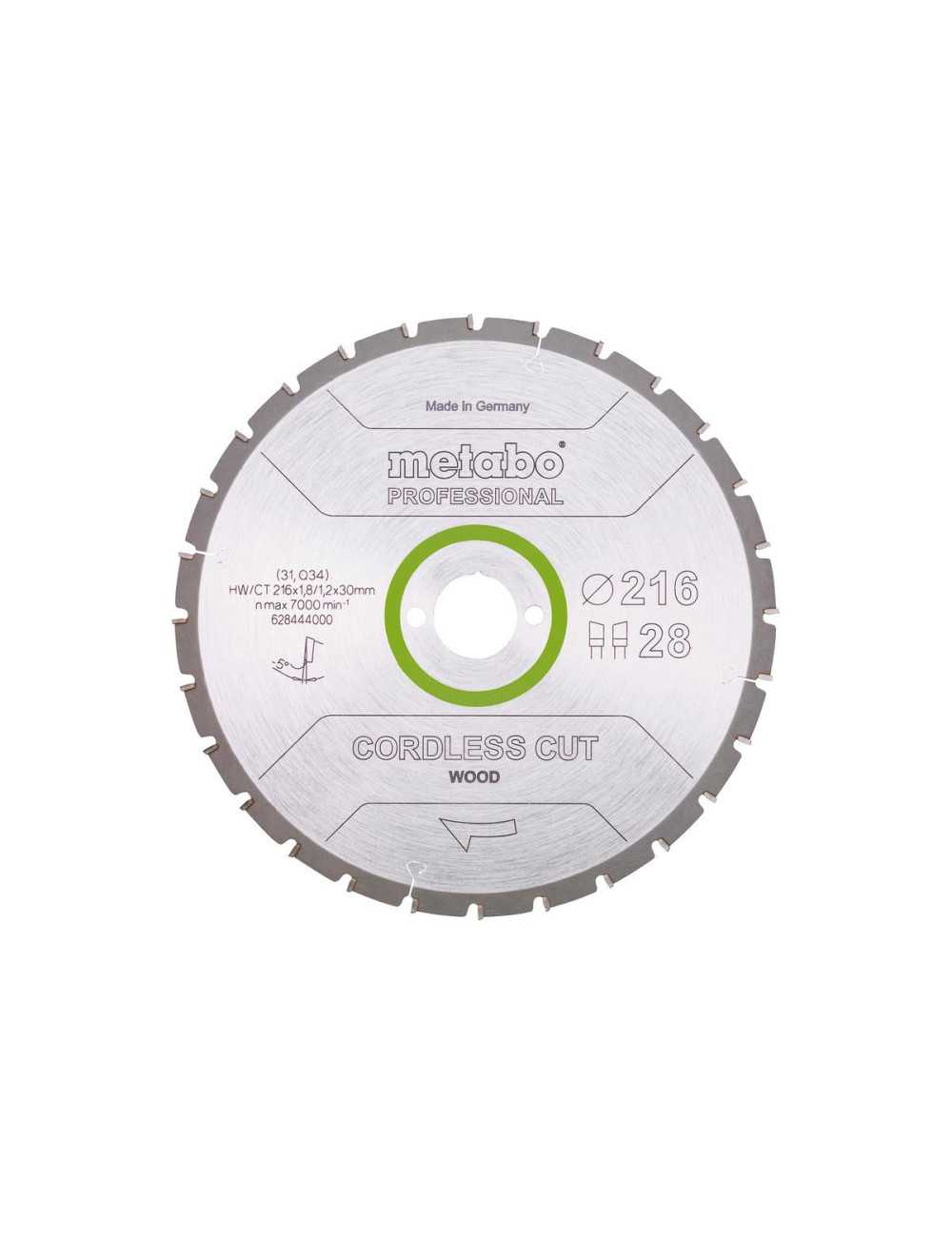 METABO PIŁA TARCZOWA HW CT 216x30x28z  CORDLESS CUT WOOD PROFESSIONAL