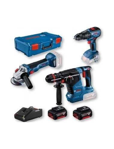 BOSCH ZESTAW NARZĘDZI AKUMULATOROWYCH COMBO 18V (GSB 18V-50 + GWS 18V-10 + GBH 187-LI) 2x5,0Ah +XL-BOXX