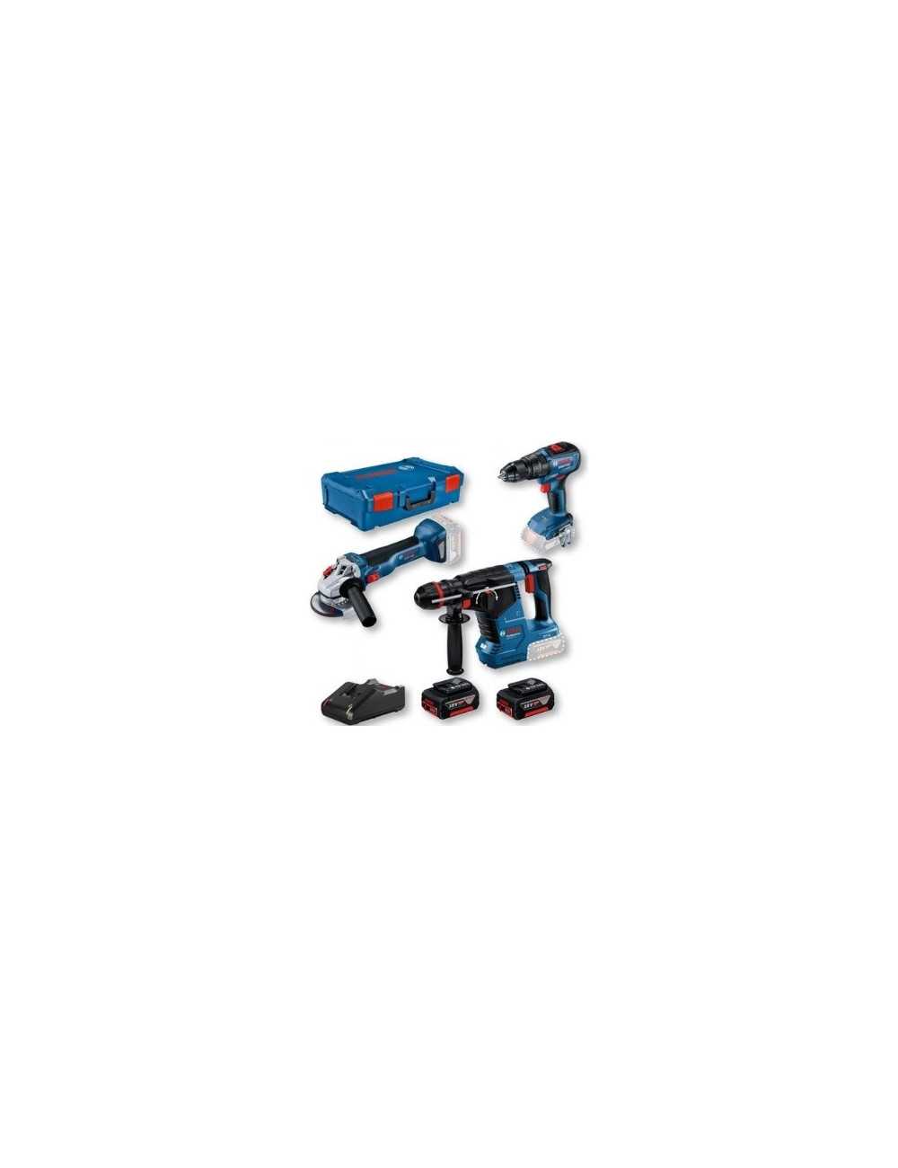 BOSCH ZESTAW NARZĘDZI AKUMULATOROWYCH COMBO 18V (GSB 18V-50 + GWS 18V-10 + GBH 187-LI) 2x5,0Ah +XL-BOXX