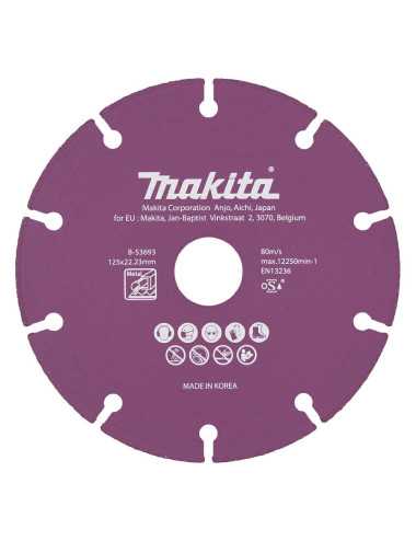 MAKITA TARCZA DIAMENTOWA 125x22,23mm SEGMENT UNIWERSALNA STAL, INOX, PVC, BETON, ZAPRAW