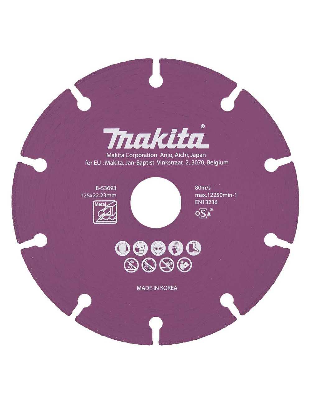 MAKITA TARCZA DIAMENTOWA 125x22,23mm SEGMENT UNIWERSALNA STAL, INOX, PVC, BETON, ZAPRAW