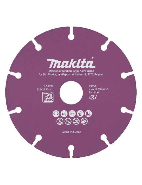 MAKITA TARCZA DIAMENTOWA 125x22,23mm SEGMENT UNIWERSALNA STAL, INOX, PVC, BETON, ZAPRAW