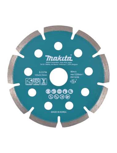 MAKITA TARCZA DIAMENTOWA 125x22,23mm SEGMENT (NA SUCHO) BETON, GRANIT, MARMUR