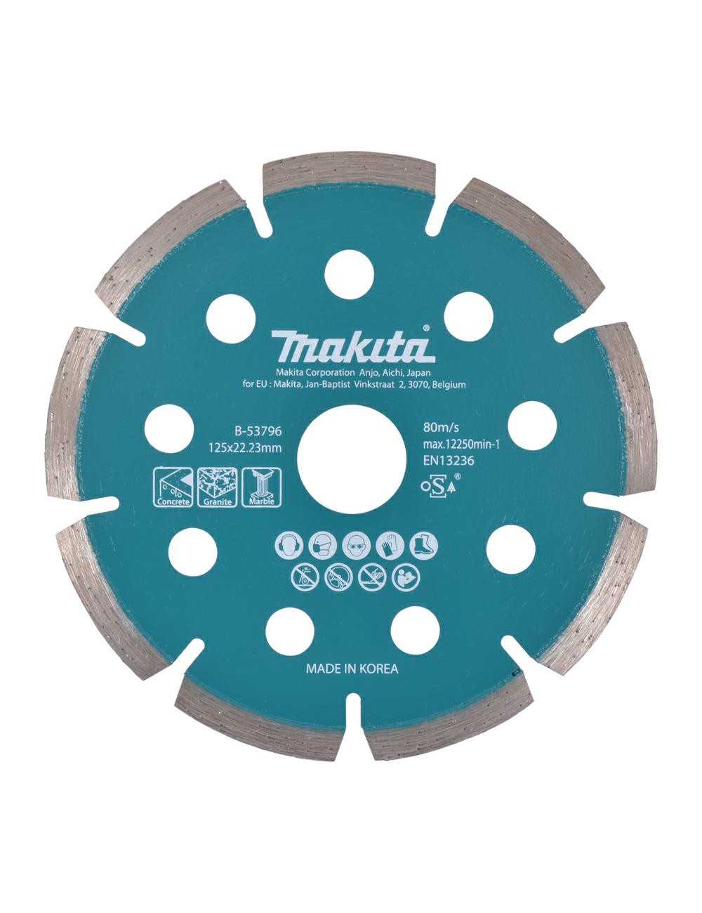 MAKITA TARCZA DIAMENTOWA 125x22,23mm SEGMENT (NA SUCHO) BETON, GRANIT, MARMUR
