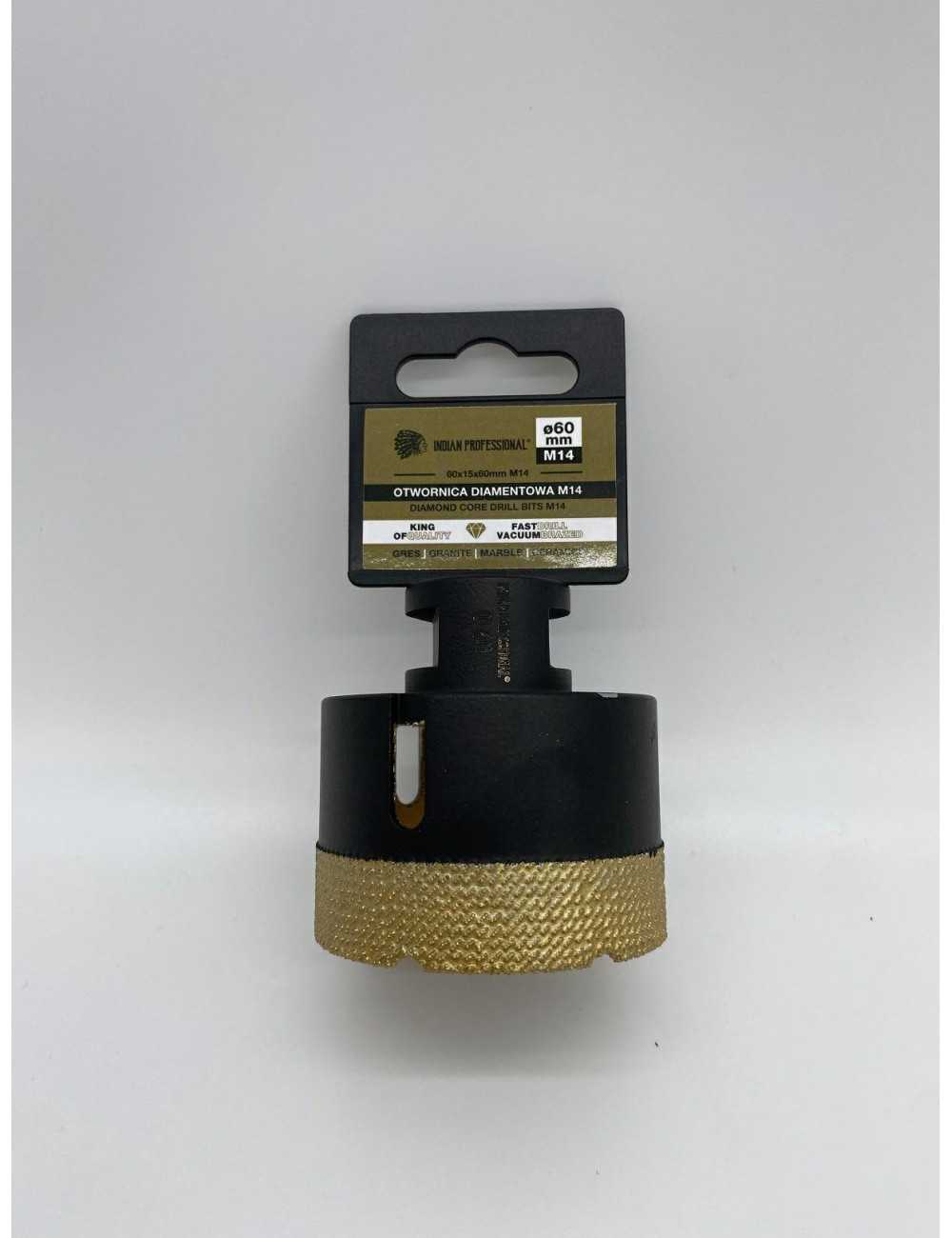 KORONA DIAMENTOWA M14  60mm WIERCENIE NA SUCHO INDIAN PROFESSIONAL