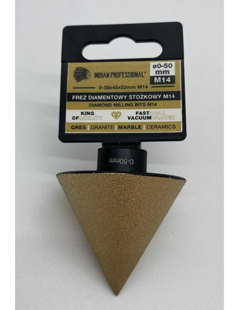 FREZ DIAMENTOWY STOŻKOWY M14  2-48mm INDIAN PROFESSIONAL