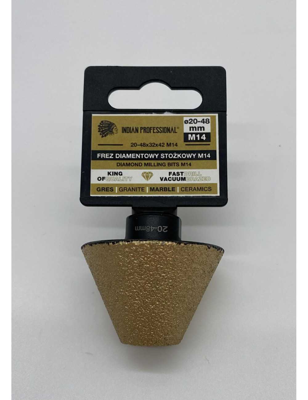 FREZ DIAMENTOWY STOŻKOWY M14 20-48mm INDIAN PROFESSIONAL