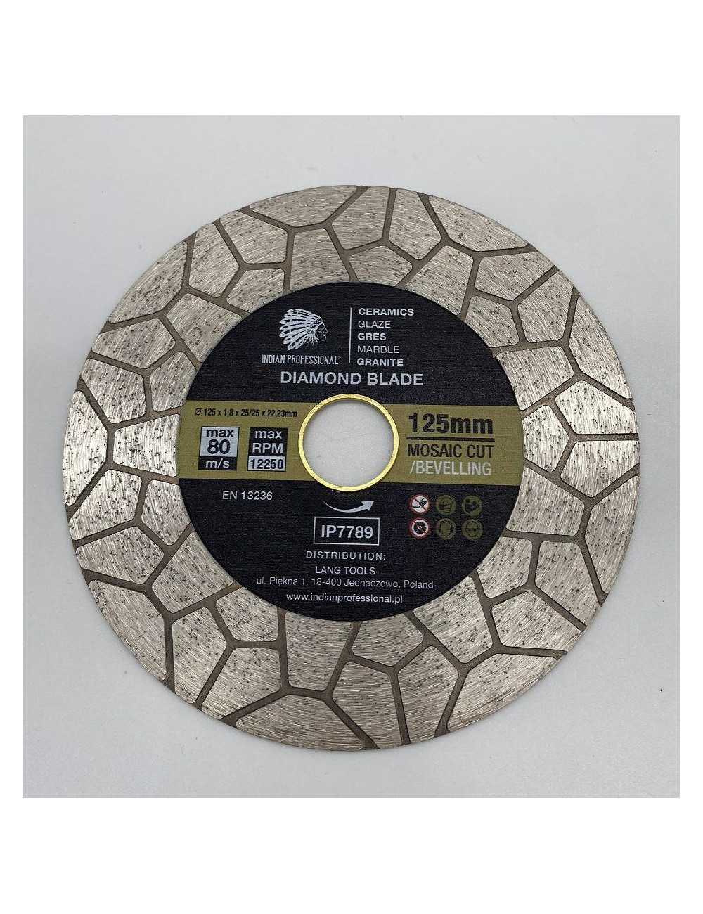 TARCZA DIAMENTOWA 125mm x 2,0mm x 22,2mm MOSAIC CUT INDIAN PROFESSIONAL