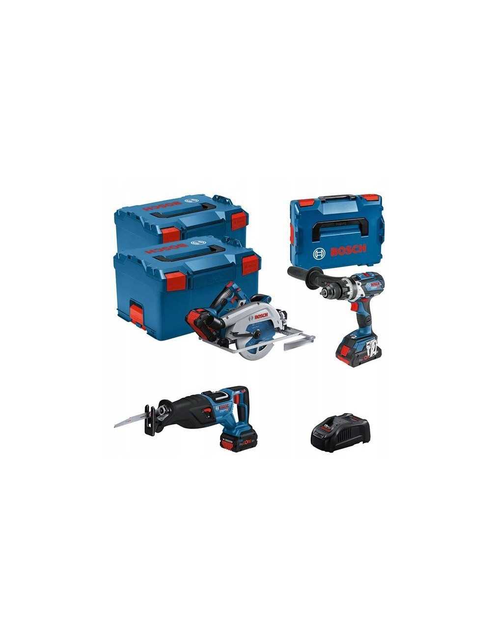 BOSCH ZESTAW ELEKTRONARZĘDZI COMBO 18V (GSB 18V-110C +GKS 18V-68GC +GSA 18V-28) 1xPC4,0Ah 2xPC5,5Ah