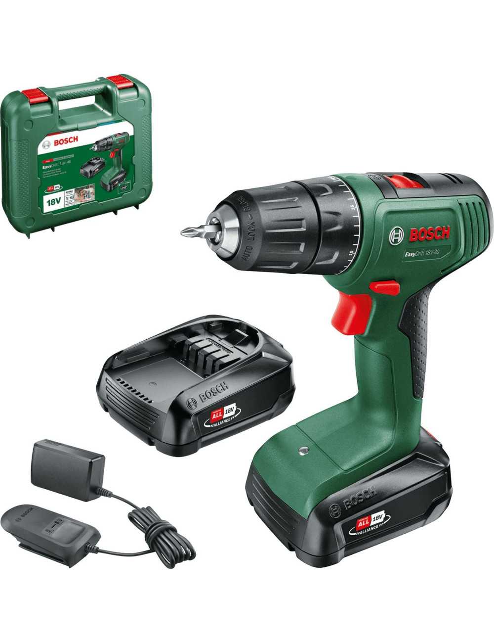 BOSCH WKRĘTARKA EASY DRILL 18V-40 2 x 2,0Ah WALIZKA