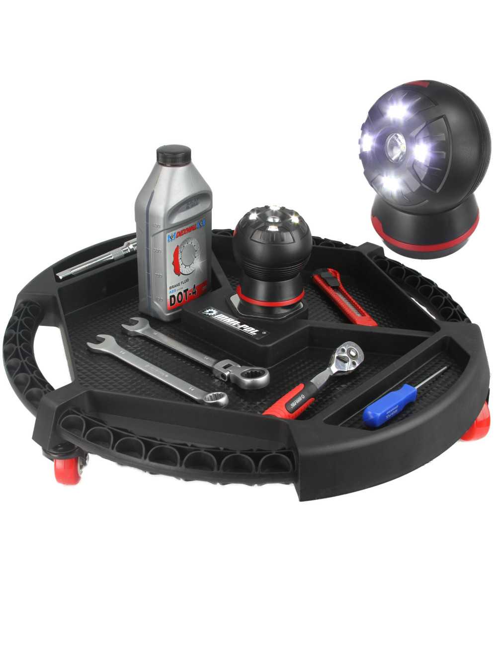 TACA WARSZTATOWA NA KOŁACH + LED MAR-POL