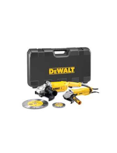 DEWALT ZESTAW SZLIFIEREK KĄTOWYCH 230+125mm (DWE492+DWE4207) +TARCZE DT3711,  DT3731 KUFER