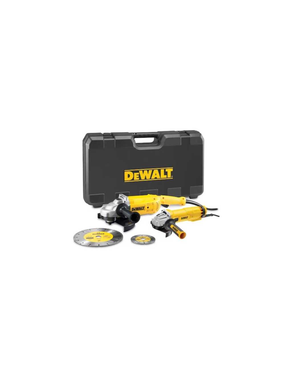 DEWALT ZESTAW SZLIFIEREK KĄTOWYCH 230+125mm (DWE492+DWE4207) +TARCZE DT3711,  DT3731 KUFER