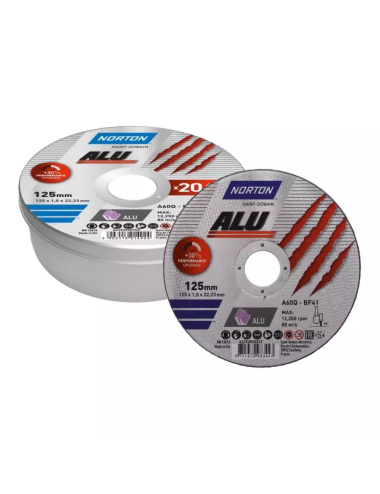 NORTON TARCZA DISC.ALU 125mm x 1,0mm x 22,23mm 20 sztuk PUSZKA