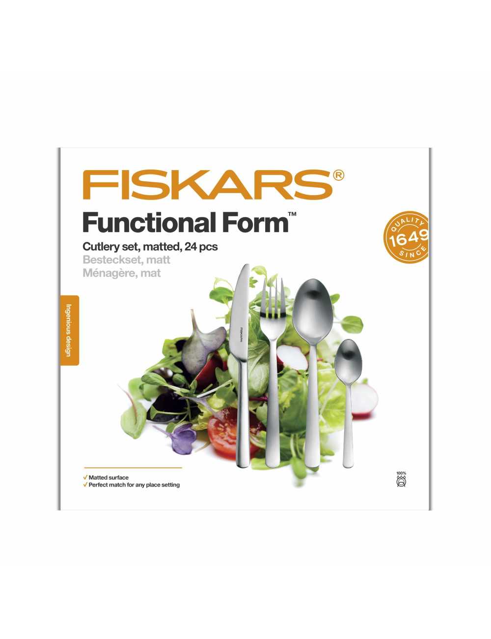 FISKARS ZESTAW SZTUĆCÓW 24szt. MATOWE