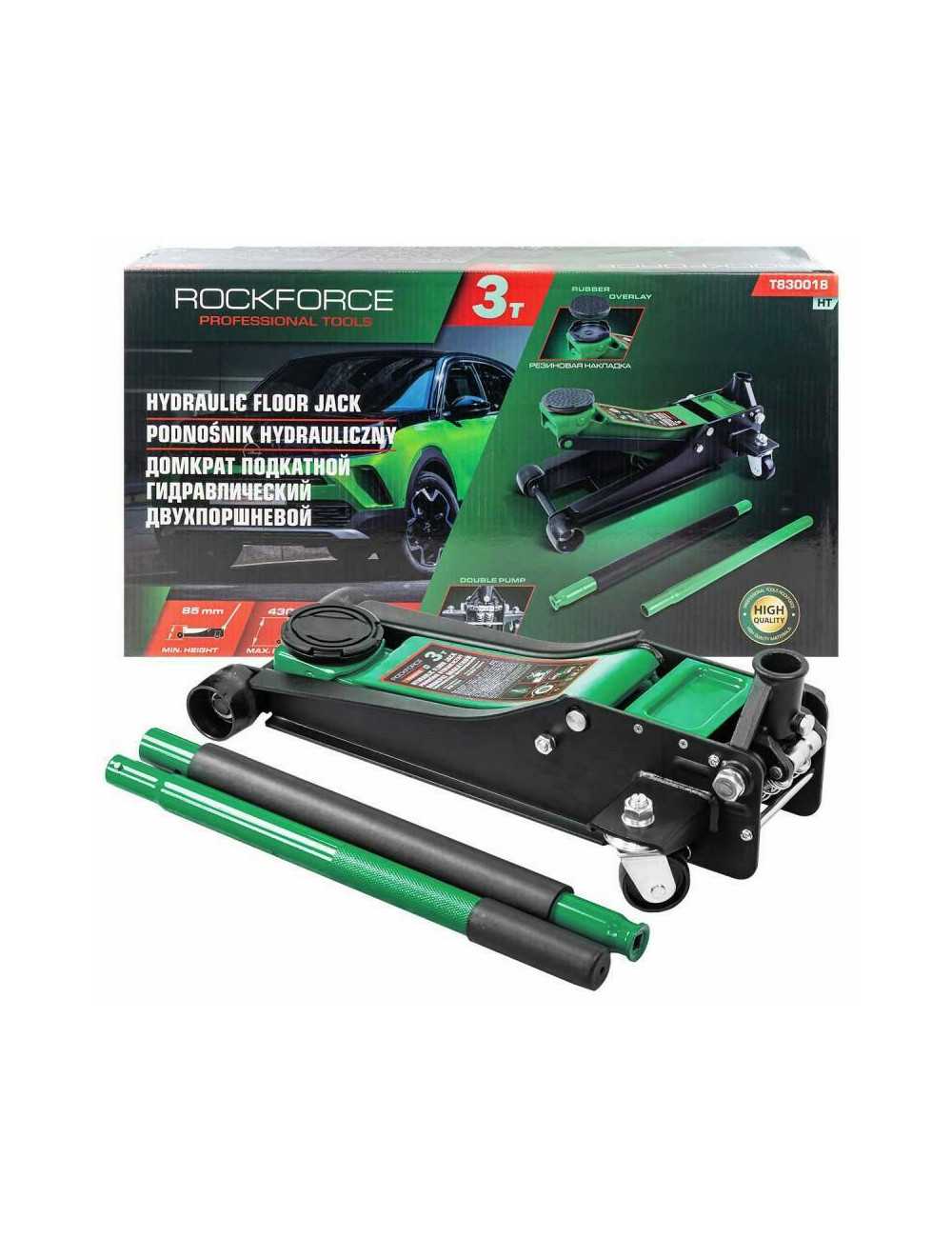 ROCKFORCE DŹWIGNIK "ŻABA"  3T  85-430mm  2-TŁOKOWY