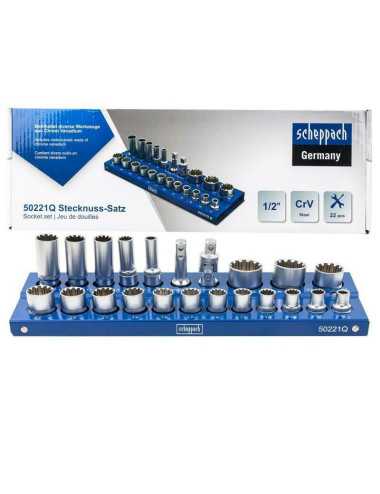 ZESTAW NASADEK SPLINE 22el. 12-KĄT. 1 2" 10-32mm  SCHEPPACH