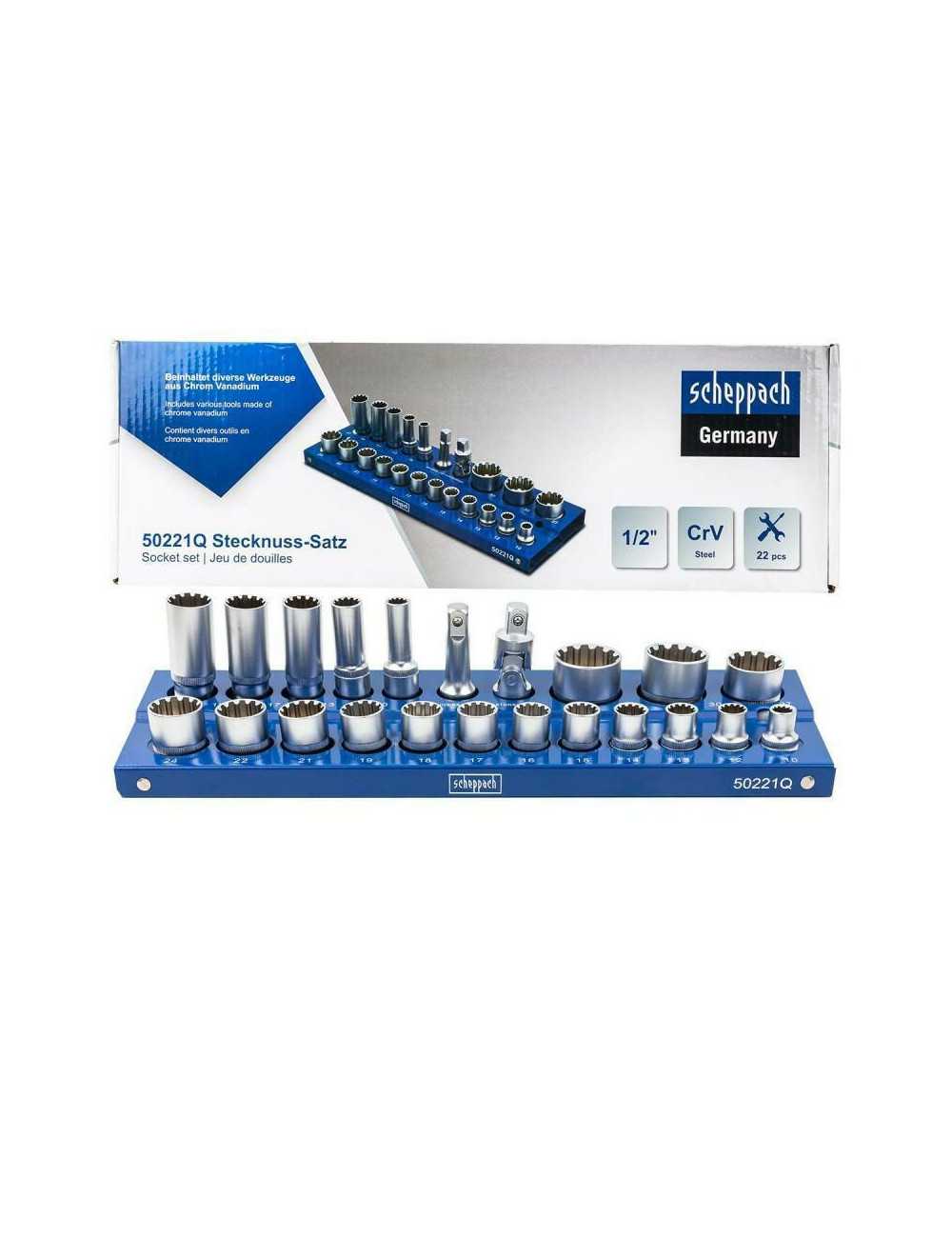 ZESTAW NASADEK SPLINE 22el. 12-KĄT. 1 2" 10-32mm  SCHEPPACH