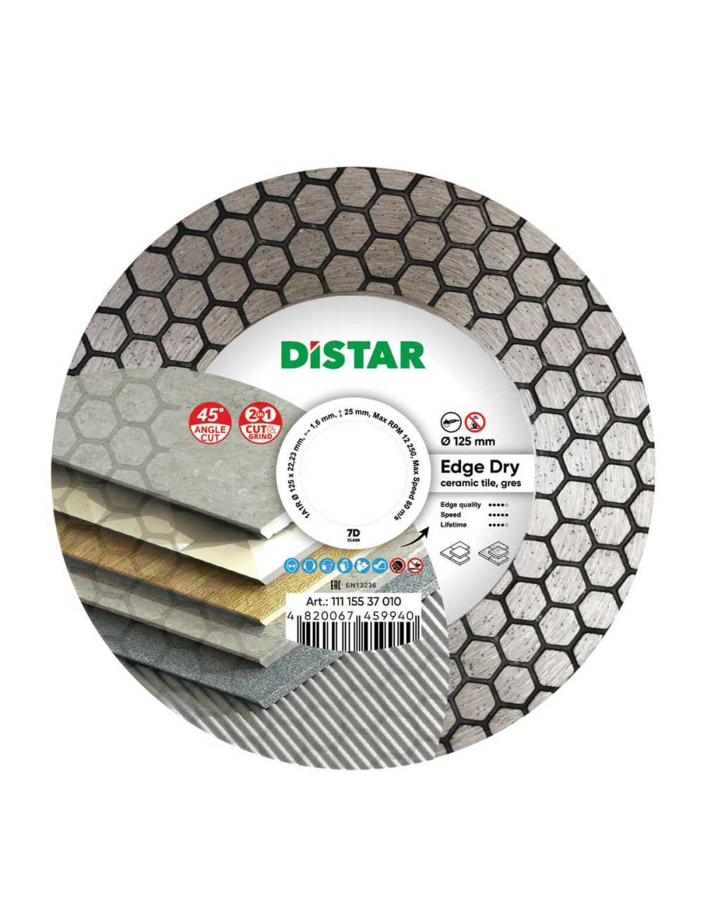 DISTAR TARCZA DIAMENTOWA EDGE DRY 125 x 1,6 x 25 x 22,23mm