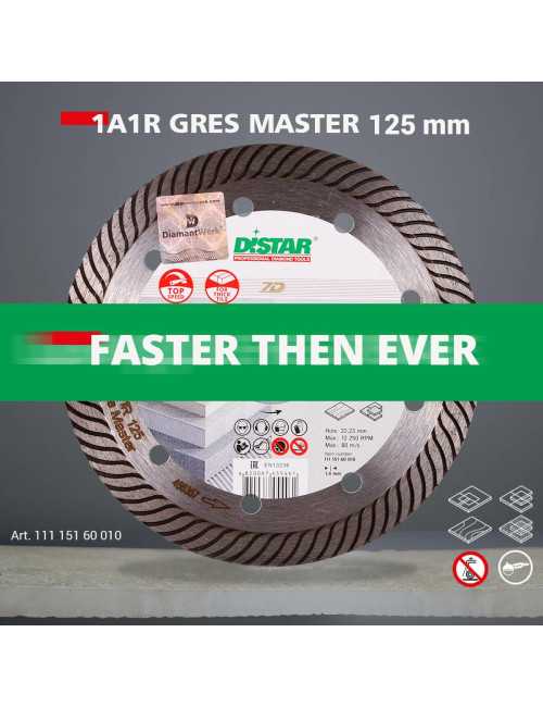DISTAR TARCZA DIAMENTOWA GRES MASTER 125 x 1,4 x 10 x 22,23mm