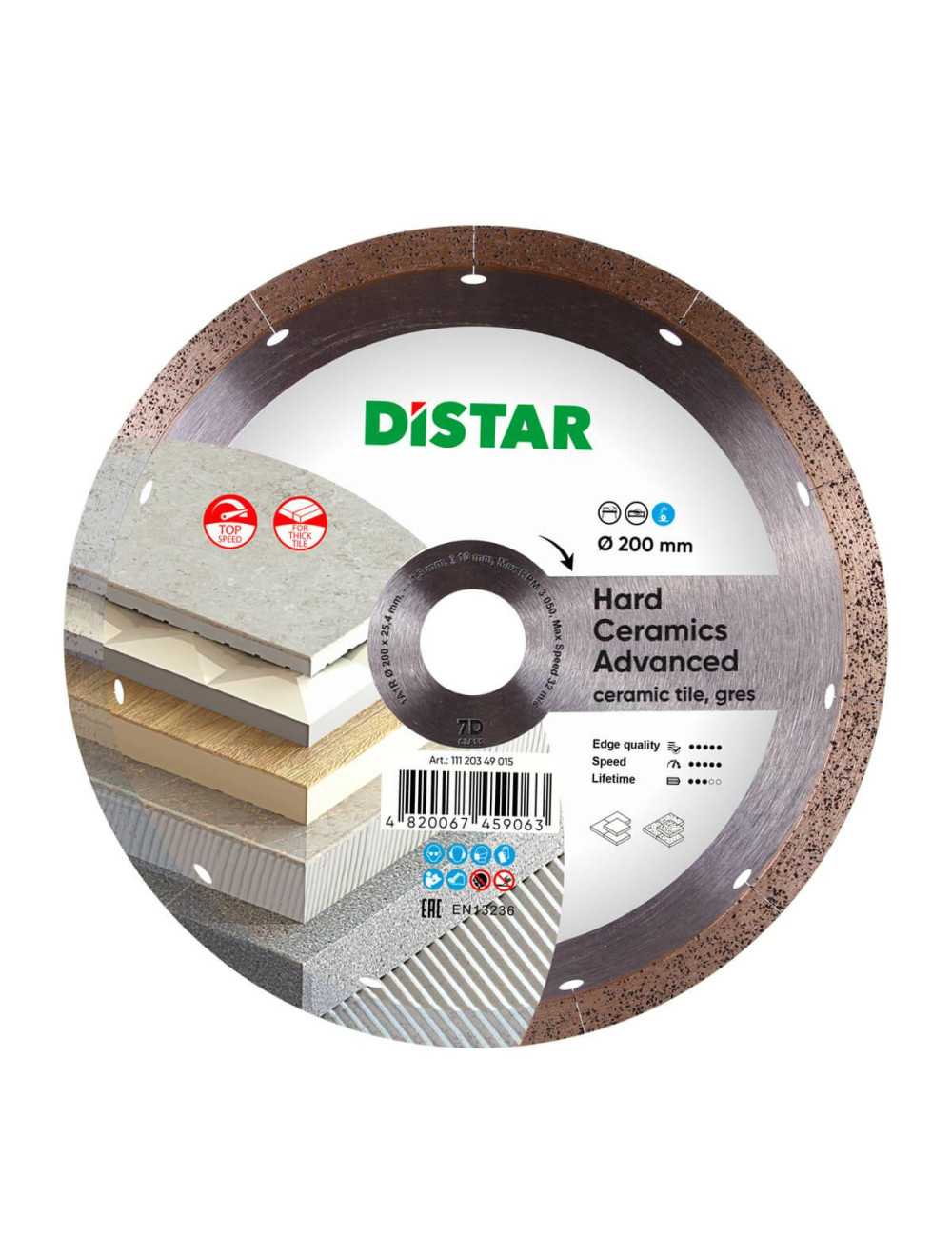 DISTAR TARCZA DIAMENTOWA HARD CERAMICS ADVANCED 200 x 1,3 x 10 x 25,4