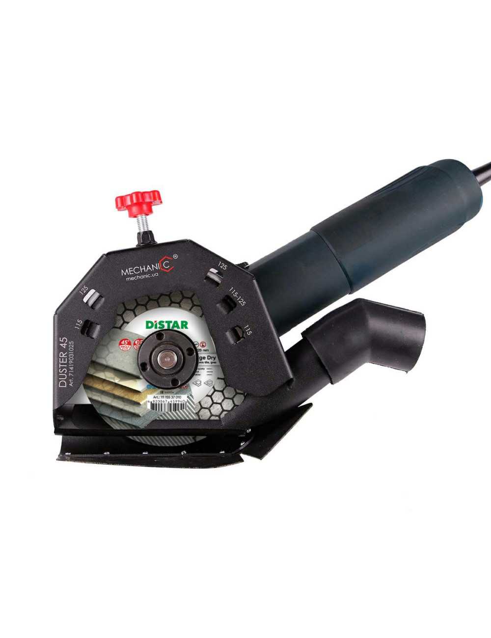 DISTAR PRZYSTAWKA ODSYSAJĄCA DO SZLIFIERKI KĄTOWEJ DUSTER 45 115mm-125mm