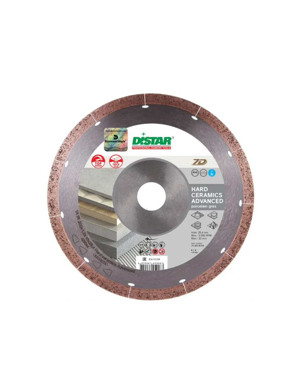 DISTAR TARCZA DIAMENTOWA HARD CERAMICS ADVANCED 115 x 1,6 x 10 x 22,23mm
