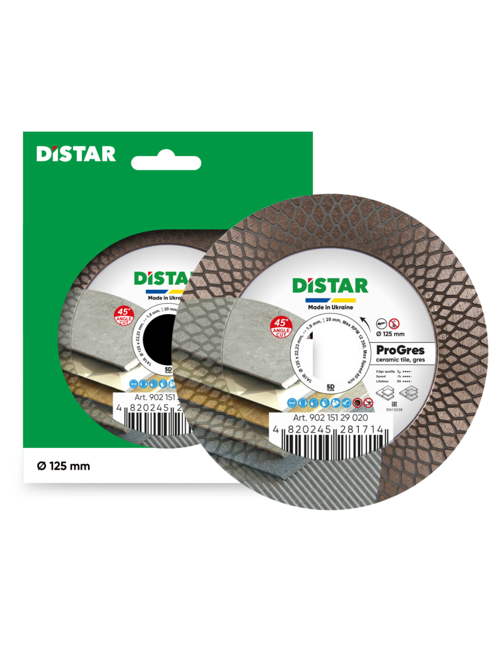 DISTAR TARCZA DIAMENTOWA PRO GRES 125 x 1,9 x 8 20 x 22,23mm
