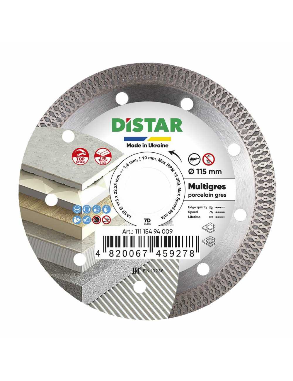 DISTAR TARCZA DIAMENTOWA MULTIGRES 115 x 1,4 x 10 x 22,23mm