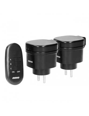 ORNO ZESTAW BEZPRZEWODOWYCH MINI GNIAZD STEROWANYCH PILOTEM 2+1 IP44 schuko