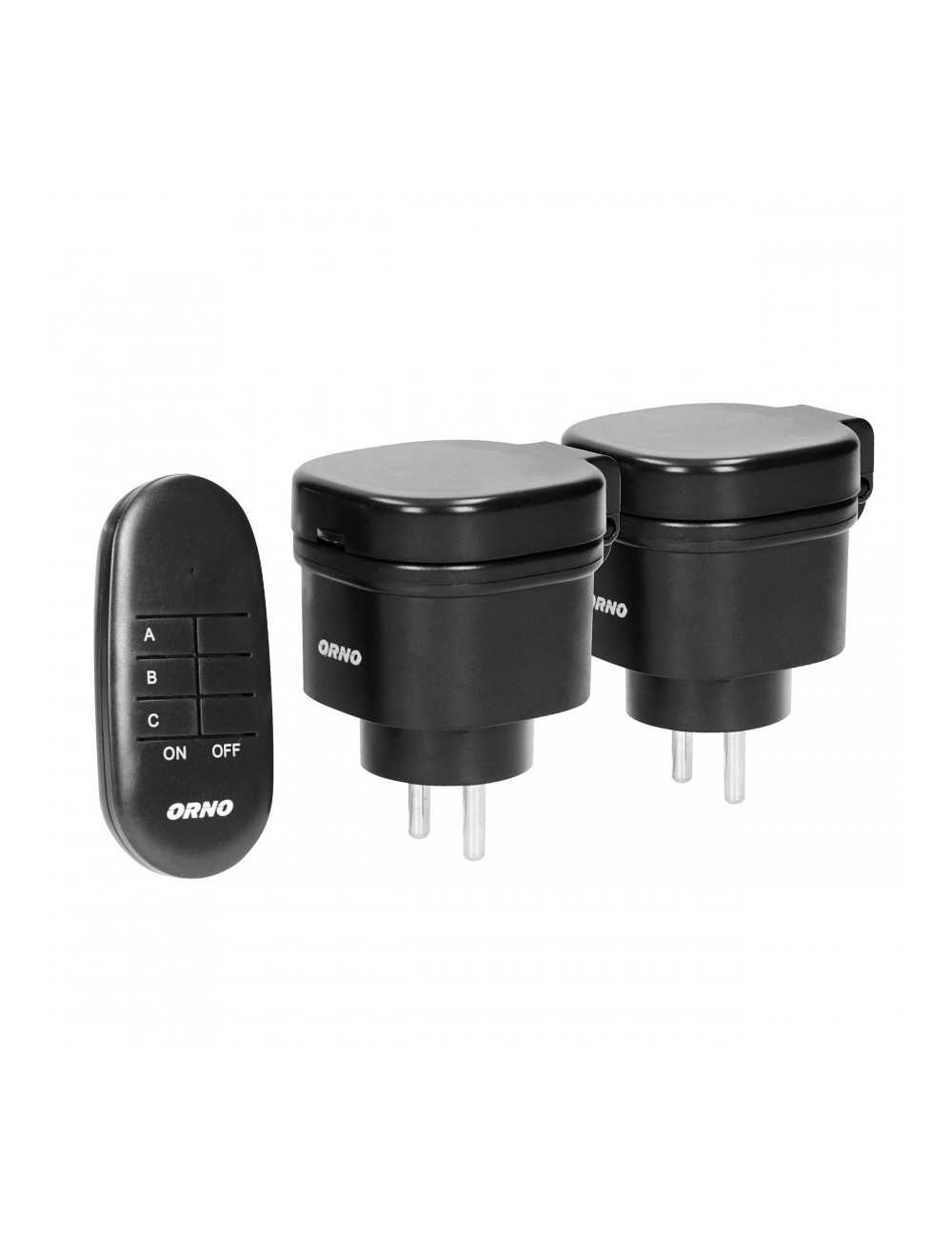 ORNO ZESTAW BEZPRZEWODOWYCH MINI GNIAZD STEROWANYCH PILOTEM 2+1 IP44 schuko