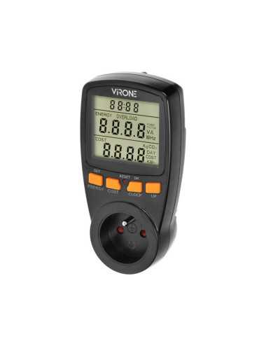 ORNO WATOMIERZ DWUTARYFOWY Z WYŚWIETACZEM LCD CZARNY