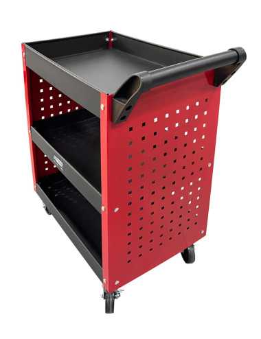 AWTOOLS WÓZEK WARSZTATOWY METALOWY 3 POZIOMY + PERFORACJA