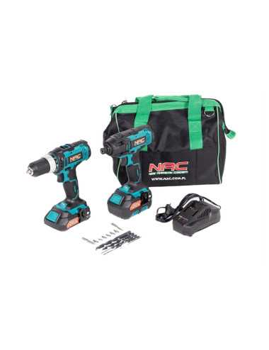 Zestaw wiertarko-wkrętarka + zakrętak udarowy CDB-ID-ST2-20V NAC akumulator 2,0AH4,0AH+ Ładowarka