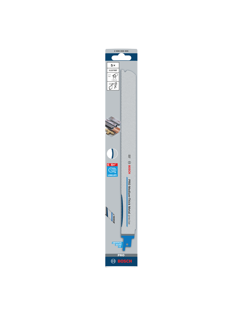 BOSCH BRZESZCZOT DO PIŁY SZABLASTEJ PRO MEDIUM-THICK METAL PRECISE S1237BEF 1,1 x 25 x 300mm  5szt.