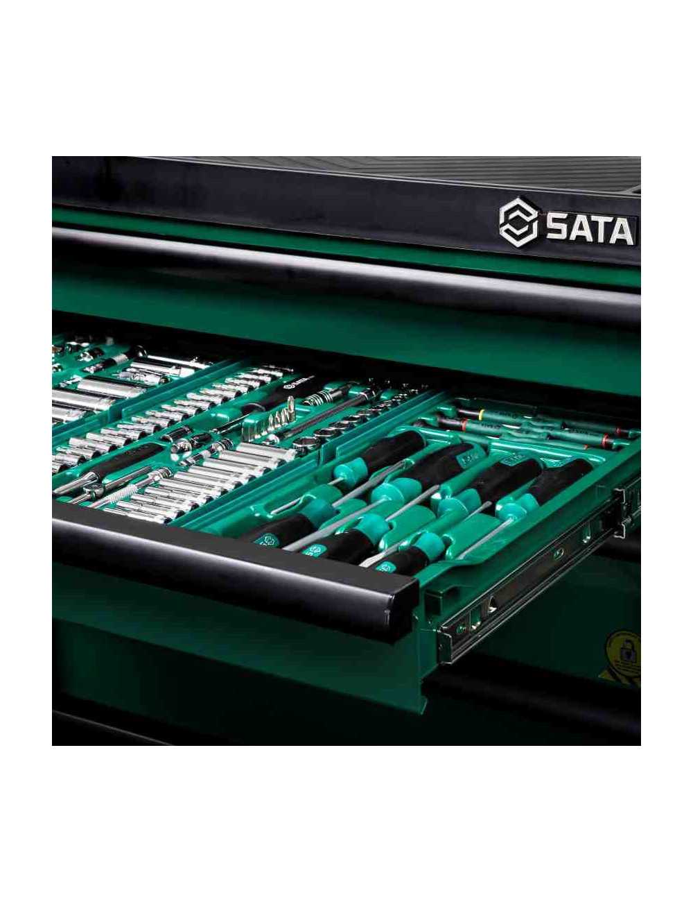 SATA WÓZEK WARSZTATOWY  7-SZUFLAD PRO ZIELONY 299cz.