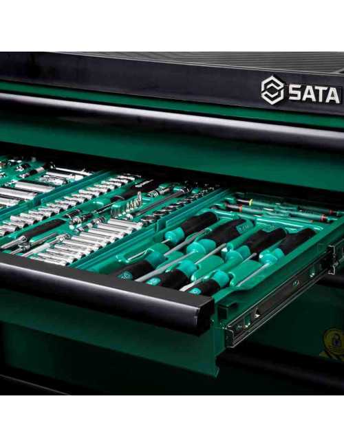 SATA WÓZEK WARSZTATOWY  7-SZUFLAD PRO ZIELONY 299cz.