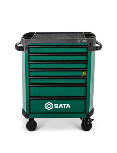 SATA WÓZEK WARSZTATOWY  7-SZUFLAD PRO ZIELONY 299cz.