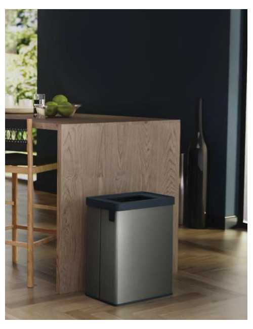 FISKARS CURVER KOSZ NA ŚMIECI VERTO 54L PERŁOWY NIEBIESKI