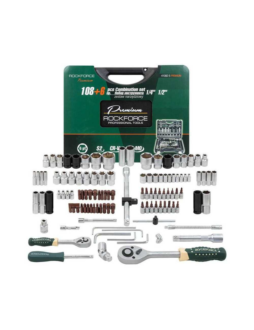 ROCKFORCE ZESTAW KLUCZY 108el. +6el.