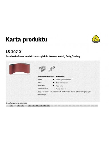 KLINGSPOR PASY BEZKOŃCOWE DO ELEKTRONARZĘDZI LS307X  100mm x 610mm gr. 24 /5szt.
