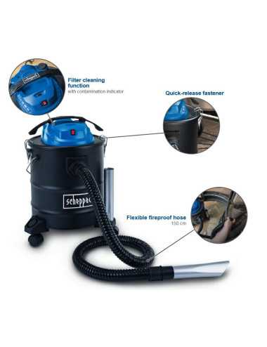 SCHEPPACH ODKURZACZ DO POPIOŁU AVC25 1300W 20L 3w1 FILTR NADMUCH