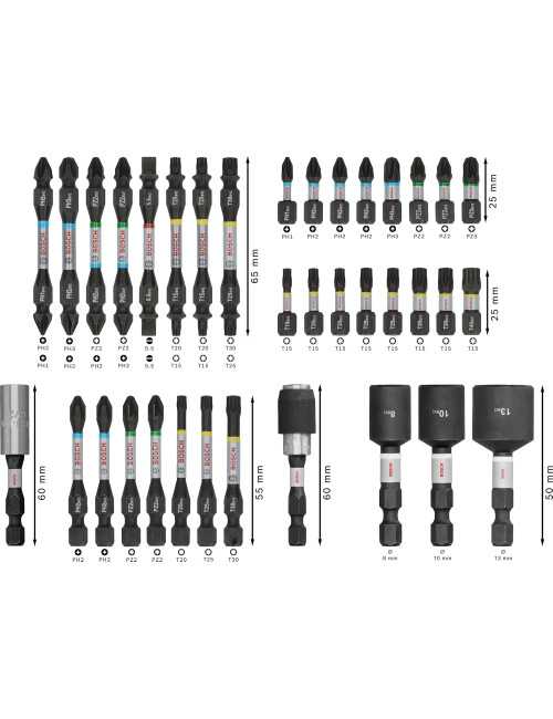 BOSCH ZESTAW KOŃCÓWEK PRO IMPACT 36szt. KOŃCÓWKI BITY NASADKI