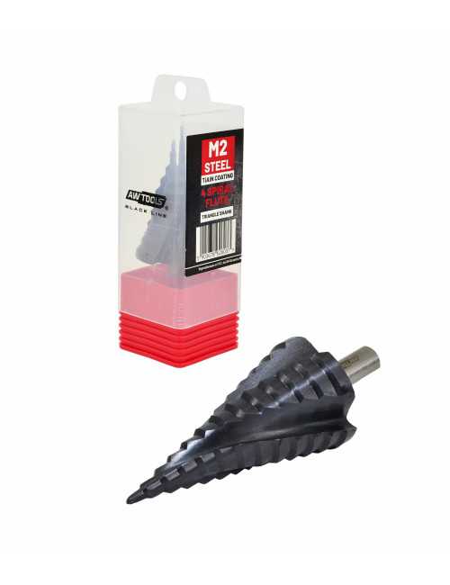 AWTOOLS WIERTŁO STOPNIOWE SPIRALNE M2-TiAlN 4-32mm BLACK LINE